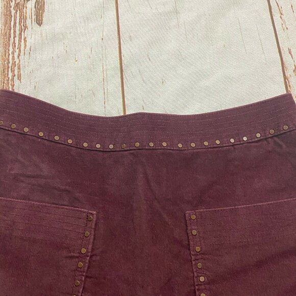 Abercrombie & Fitch Womens Studded Velour Mini Skirt-Brown-Size 0-GUC - Picture 3 of 7